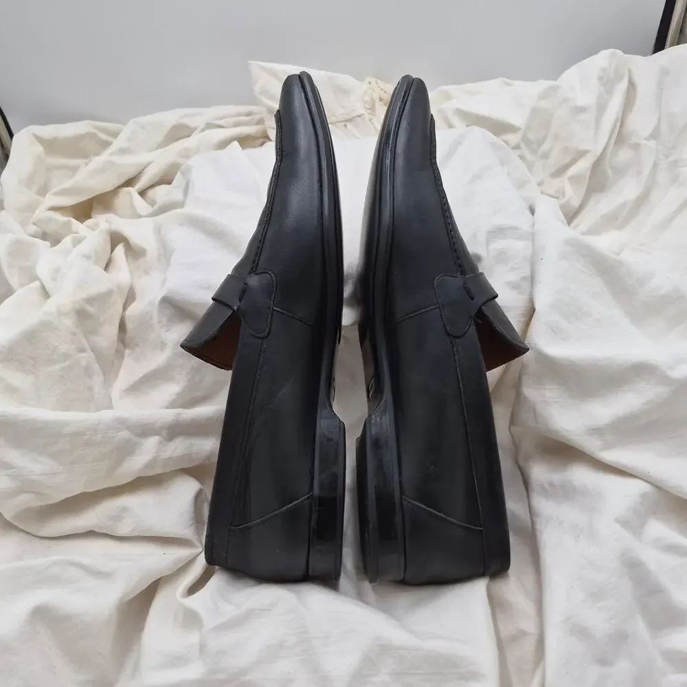 Magnanni Lino black leather slip-on loafers men's Size 10